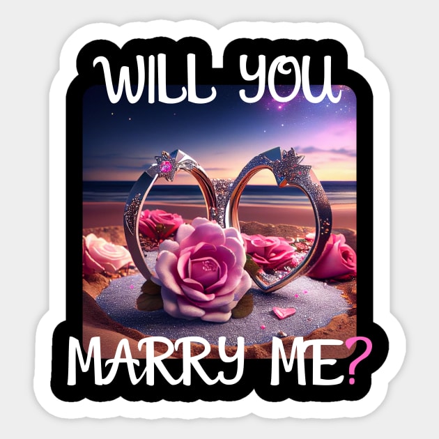 Marriage Proposal For Wedding Or Engagement - Romantic Gift Idea Sticker by PD-Store
